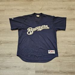Vintage Majestic Milwaukee Brewers Mesh Jersey Mens Size XL 