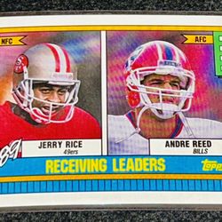 Jerry Rice/Andre Reed Receiving Leaders 1989-90 Topps