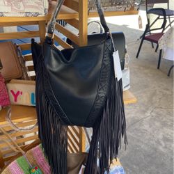 Black Fringe Purse