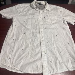 Volcom XL Button Up Fireworks Shirt, Mens, True To This Print, One Chest Pocket
