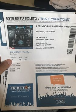 Got 2 tickets for this event for sale asking for $50 for both