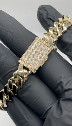 14K Diamond Cuban Bracelet