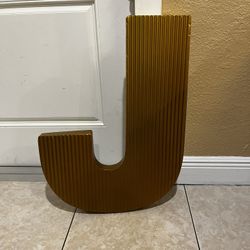 Giant Letter “J” Gold Color 28” Height By 21” Wide By 2” Deep… $25