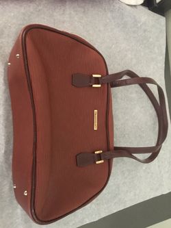 Leather hang bag color Terracot