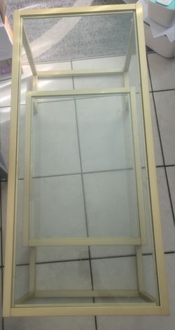 Glass with Gold Accent Center Table