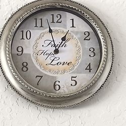 Faith, Hope, Love Clock 12" Battery Included 