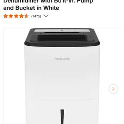 Frigidaire 50 pt. 1200 sq.ft. High Humidity Dehumidifier with Built-in. Pump and Bucket in White