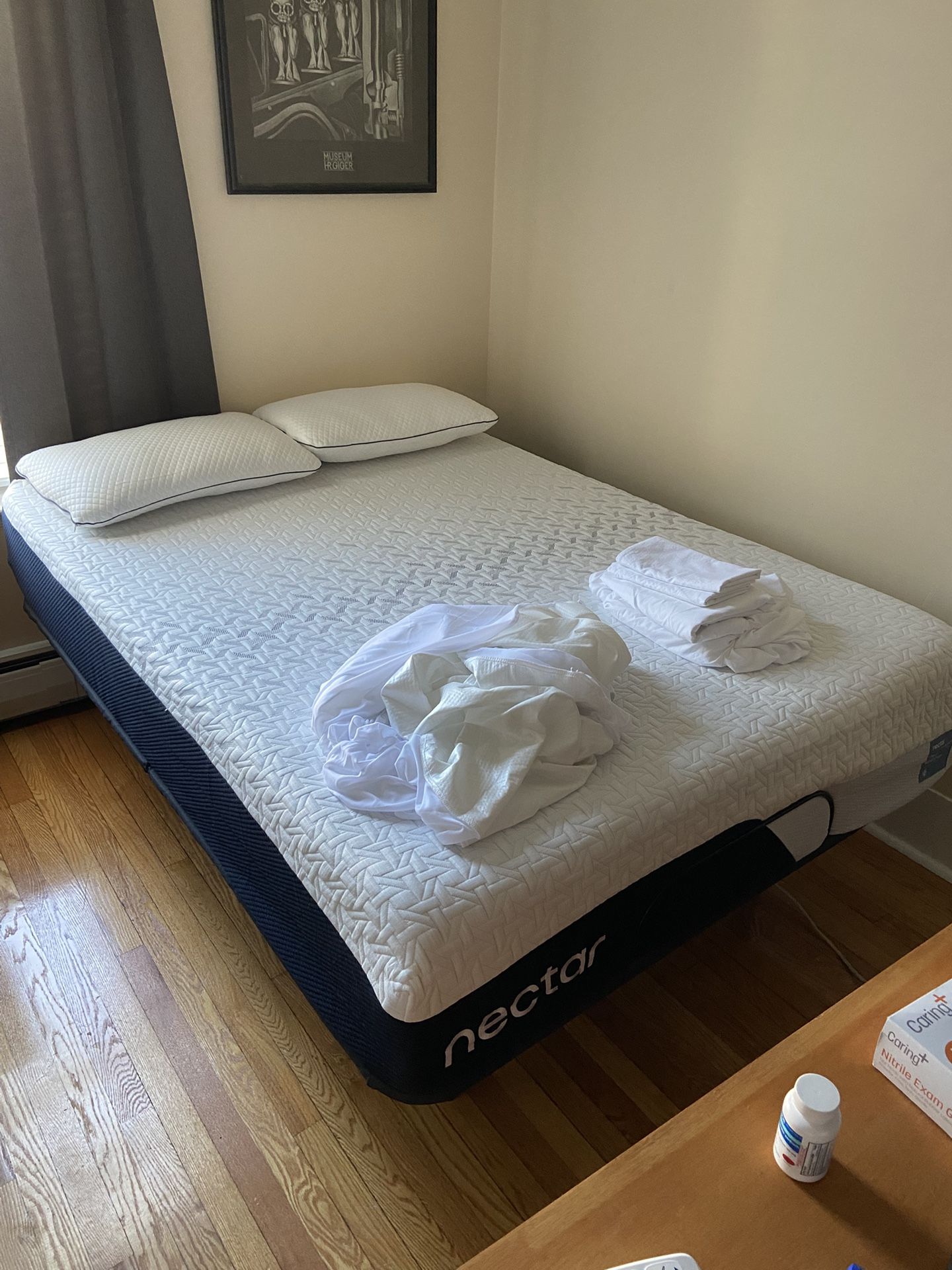 Nectar Basic Full Adjustable Bedframe + Full Memory Foam Mattress