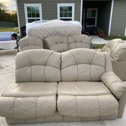 4pc leather recliner sectional couch