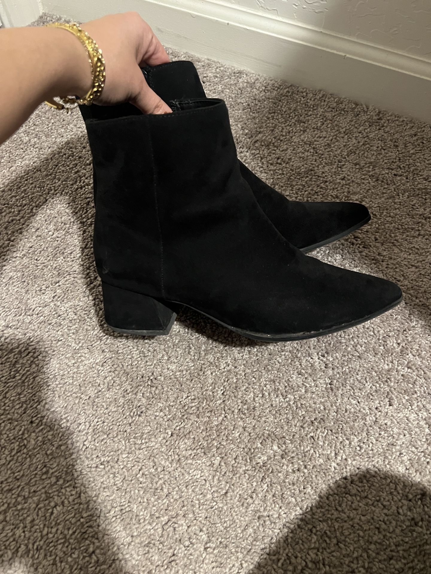 Suede Black Booties 7.5sz