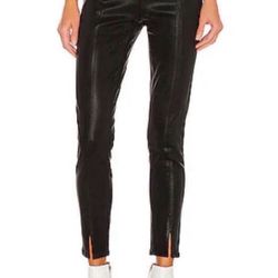 NWT Paige Jeans Talita Zip Ultra Skinny Black Fog Luxe Coating Sz 30   