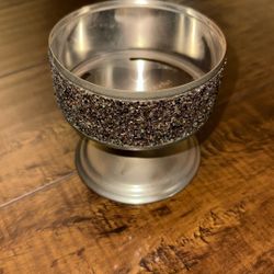 Bath & Body Works Candle Holder - Silver Glitter Design