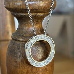 14k Gold And Diamond Pendant And Chain