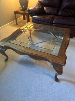 Formal leaded glass coffee table