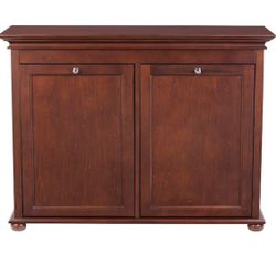 Home Decorators Collection Hampton Harbor 35 in. Double Tilt-Out Hamper in Sequoia=Pal-733