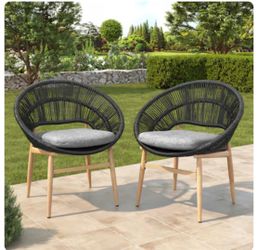 Outdoor Wicker Chair - Set Of 2 - New In Box