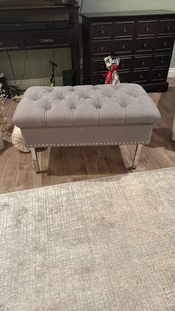 Grey Bench Ottoman