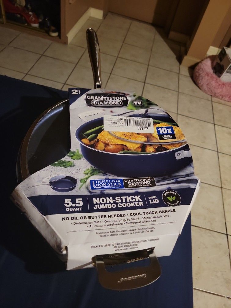 Granite Stone DIAMOND 5.5. Qt Non Stick JUMBO cooker