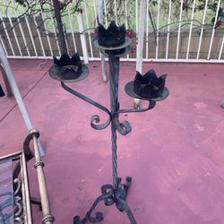 Candle Stand Black Iron