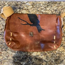 Custom Guitar Strap Leather Raven Satchel Bag