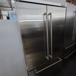 42" KITCHENAID BUILT IN FRENCH DOOR STAINLESS STEEL REFRIGERATOR 