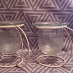 Candleholders With Bubble Glass 5 1/2 In Tall