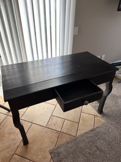 Black distressed side table/desk