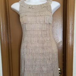 Women's Gold Glitter Dress  Size: Medium, stretchy