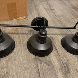 3 Bulb Light Fixture Matte Black