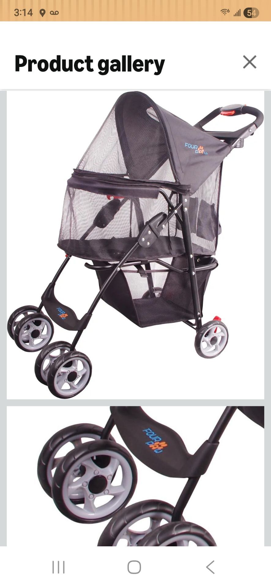 Four Paw Pet Stroller NIB