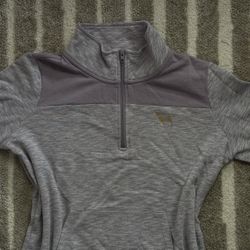 PINK Victoria's Secret Women's Gray 1/4 Zip Sweatshirt M Regular Long Sleeve