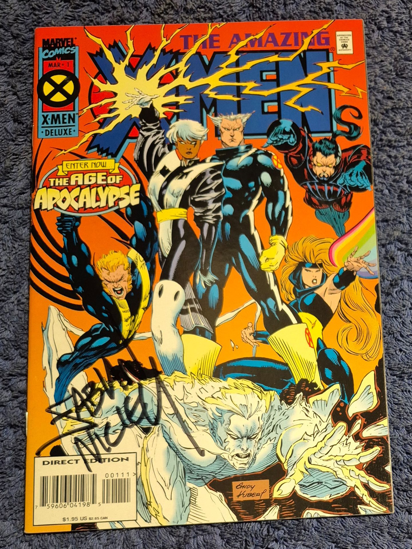 AMAZING X-MEN # 1 SIGNED FABIAN NICIEZA 1995 NM MARVEL COMICS ANDY KUBERT