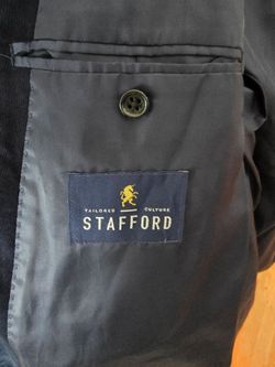 Stafford 3x navy blue velvet Blazer