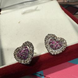 18k white gold sapphire earring