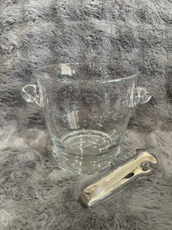 Princess House Ice Bucket With Tongs
