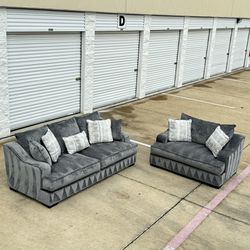 BEAUTIFUL🤩GRAY SOFA & LOVESEAT SET🛋️FREE DELIVERY 🚚‼️