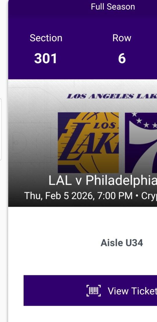 Lakers Vs Philadelphia 76ers