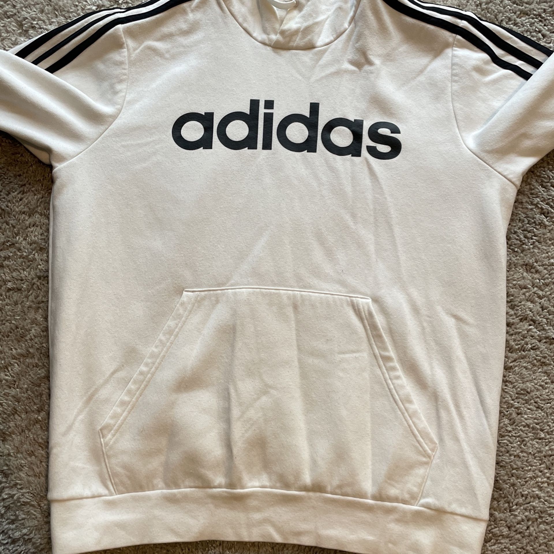 Large white Adidas Hoodie