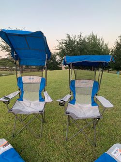Outdoor folding camping chair with canopy