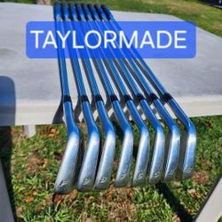 TAYLORMADE RAC CB GOLF STIFF SHAFT STEEL IRONS 3-9 + PW