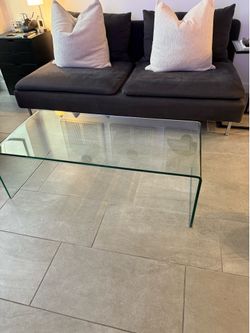 Glass coffee table