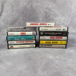 Lot 11 Vintage Cassette Tapes Traveling Wilburys Chuck Berry Fats Domino Exile