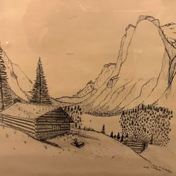 Vintage Original 1979 Charcoal Art Picture