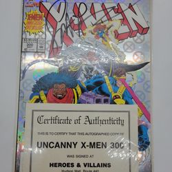 Marvel Comics The Uncanny X-men #300 Bishop Storm Cyclops Jean Grey Autographed With COA Signed By Scott Lobdell