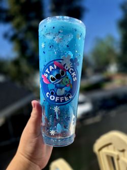 Stitch snow globe cup lava drip snowglobe tumbler Starbucks style 24oz y