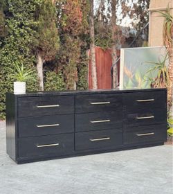 Four Hands Suki 9-Drawer Triple Extra-Long Dresser – Burnished Black