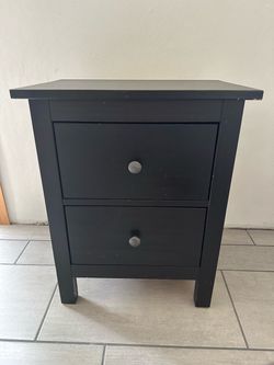 IKEA Hemnes Black 2 Drawer Nightstand