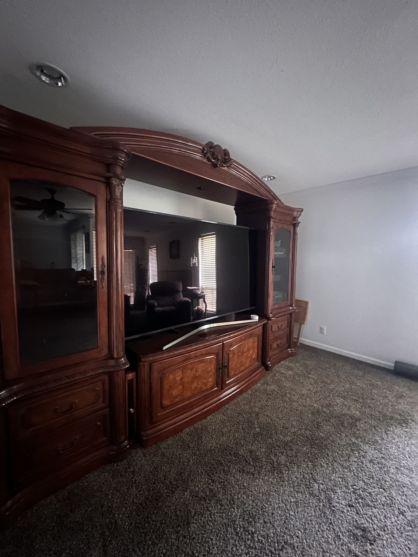 Solid Wood Entertainment Center (TV And STEREO NOT INCLUDED)