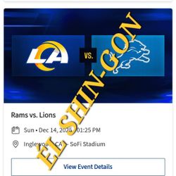  Rams vs Lions 4 Tickets  12/14/25 Seats In Section 534 Row 2 $170 EACH 