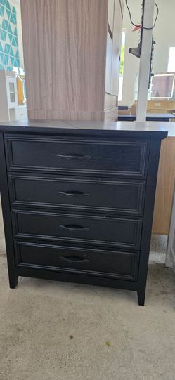 2 Black Night Stands with 4 Drawers each